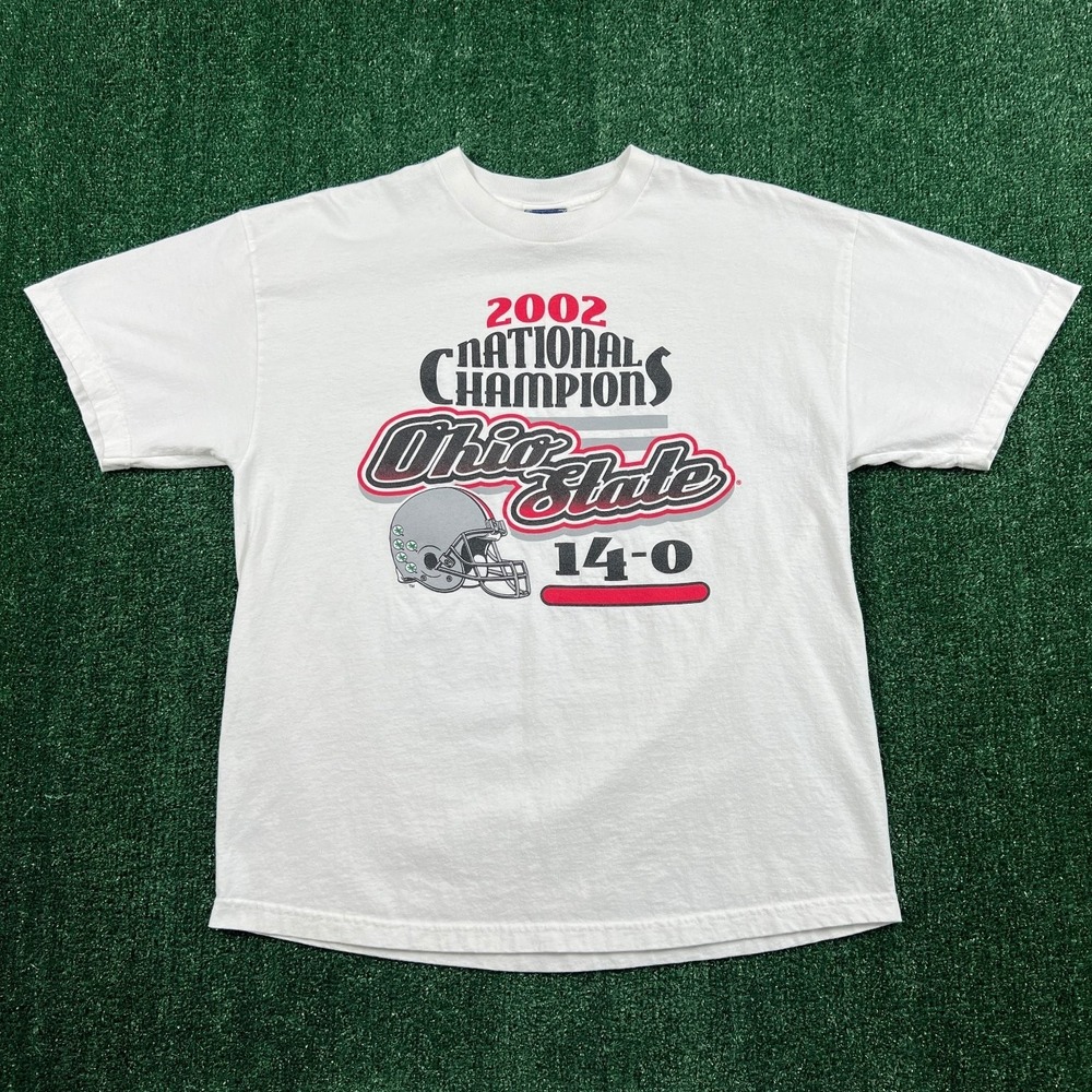 Vintage Ohio State National Champions 2002 T-Shirt Men's‎ XL White Football Y2K